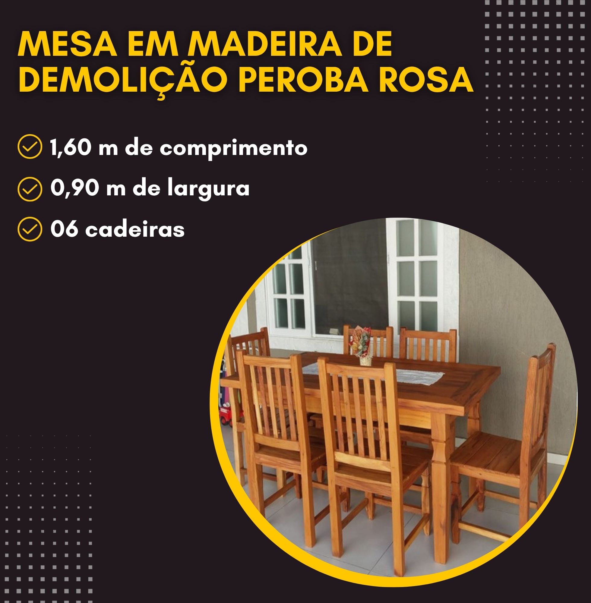DM - Banner Mobile - Mobile - Mesa em madeira de demolição Peroba Rosa